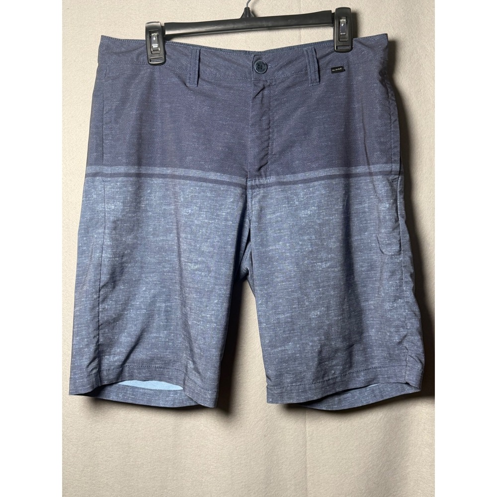 TravisMathew Mens Blue Heathered Colorblock Hybrid Board Shorts Size 32